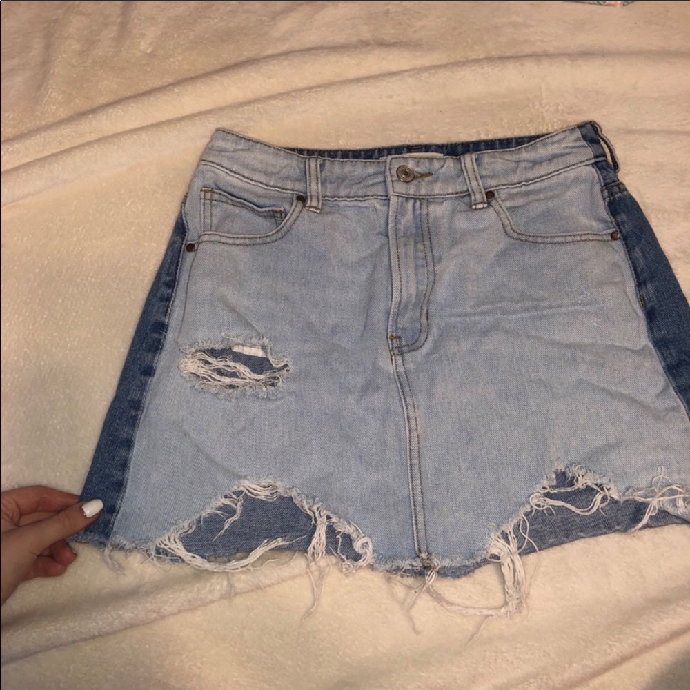 pacsun two toned jean skirt 26